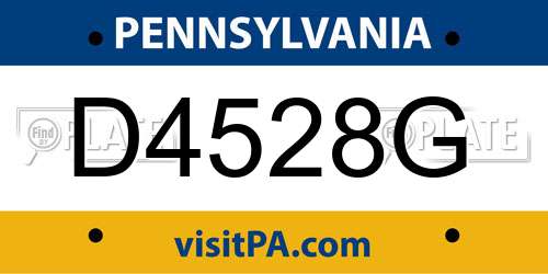 D4528G Pennsylvania License Plate