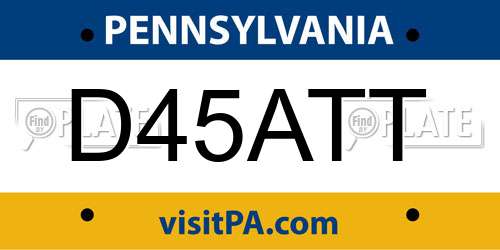 D45ATT Pennsylvania License Plate