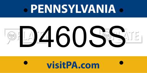 D460SS Pennsylvania License Plate