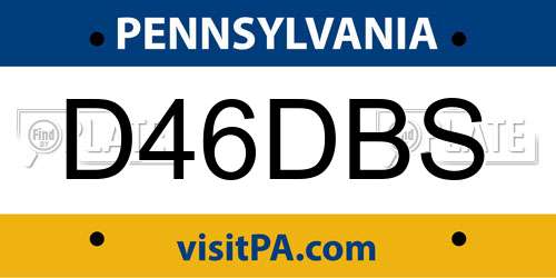 D46DBS Pennsylvania License Plate