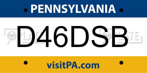 D46DSB Pennsylvania License Plate