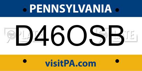 D46OSB Pennsylvania License Plate