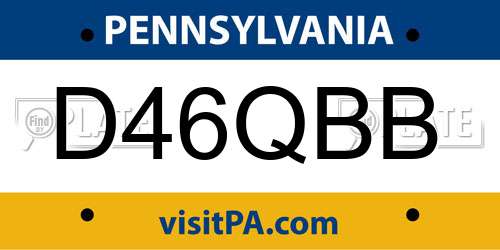D46QBB Pennsylvania License Plate