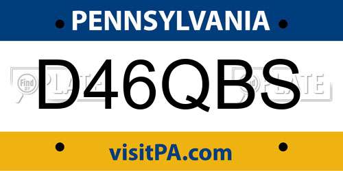 D46QBS Pennsylvania License Plate