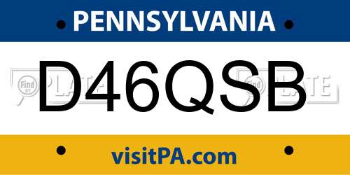 D46QSB Pennsylvania License Plate