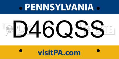 D46QSS Pennsylvania License Plate