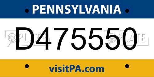 D475550 Pennsylvania License Plate