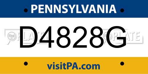 D4828G Pennsylvania License Plate