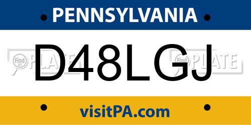 D48LGJ Pennsylvania License Plate