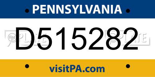D515282 Pennsylvania License Plate