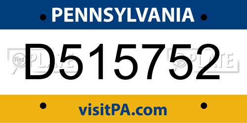 D515752 Pennsylvania License Plate