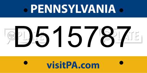 D515787 Pennsylvania License Plate
