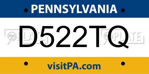 D522TQ Pennsylvania License Plate