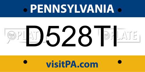 D528TI Pennsylvania License Plate