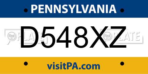 D548XZ Pennsylvania License Plate