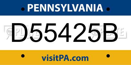D55425B Pennsylvania License Plate