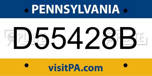 D55428B Pennsylvania License Plate