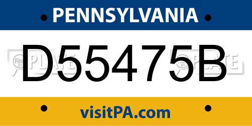 D55475B Pennsylvania License Plate