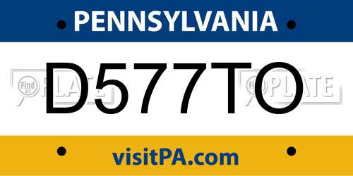 D577TO Pennsylvania License Plate