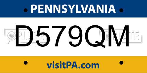 D579QM Pennsylvania License Plate