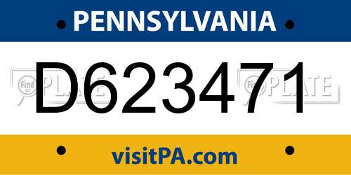 D623471 Pennsylvania License Plate