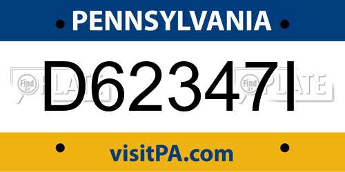 D62347I Pennsylvania License Plate