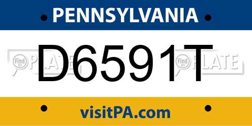 D6591T Pennsylvania License Plate