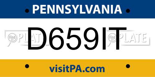 D659IT Pennsylvania License Plate