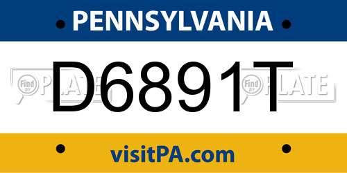D6891T Pennsylvania License Plate