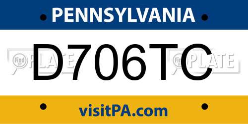 D706TC Pennsylvania License Plate