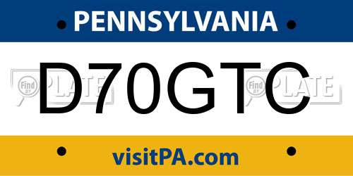 D70GTC Pennsylvania License Plate