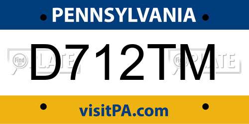 D712TM Pennsylvania License Plate