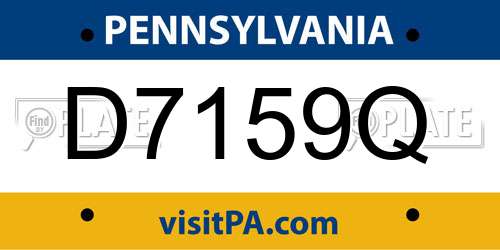 D7159Q Pennsylvania License Plate