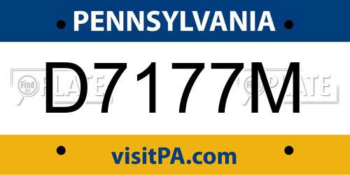 D7177M Pennsylvania License Plate