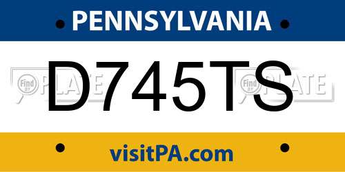 D745TS Pennsylvania License Plate