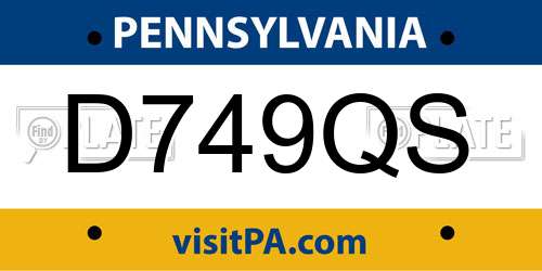 D749QS Pennsylvania License Plate