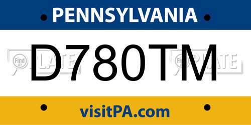 D780TM Pennsylvania License Plate