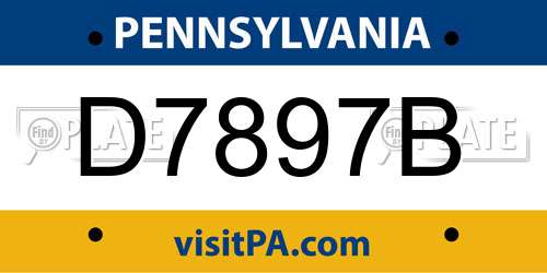 D7897B Pennsylvania License Plate