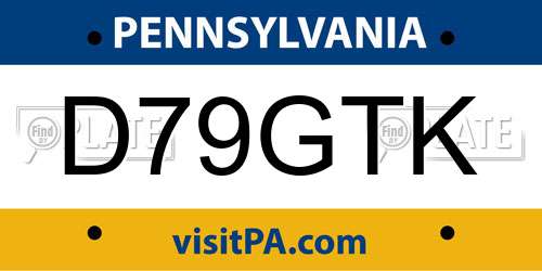 D79GTK Pennsylvania License Plate