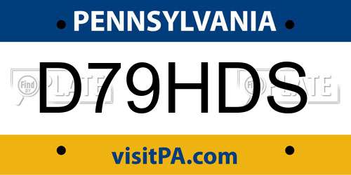 D79HDS Pennsylvania License Plate