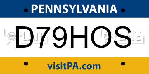 D79HOS Pennsylvania License Plate