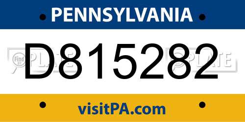 D815282 Pennsylvania License Plate