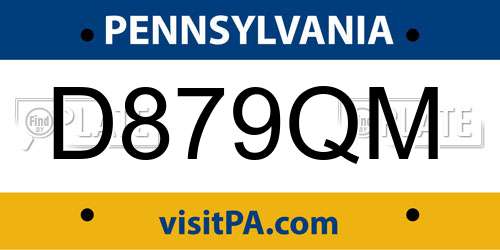 D879QM Pennsylvania License Plate