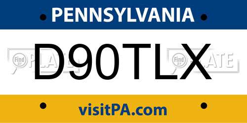 D90TLX Pennsylvania License Plate
