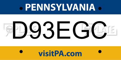 D93EGC Pennsylvania License Plate