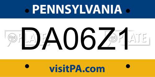 DA06Z1 Pennsylvania License Plate