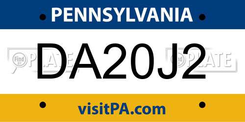 DA20J2 Pennsylvania License Plate