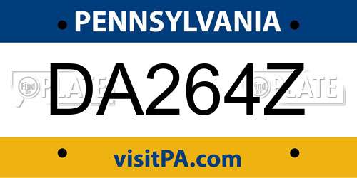 DA264Z Pennsylvania License Plate