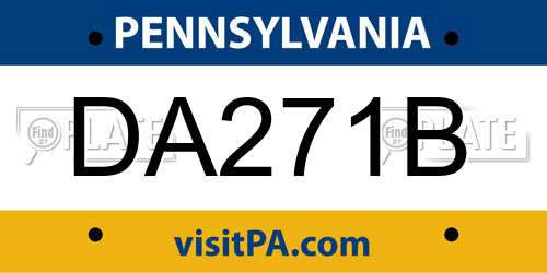 DA271B Pennsylvania License Plate