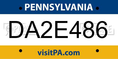 DA2E486 Pennsylvania License Plate